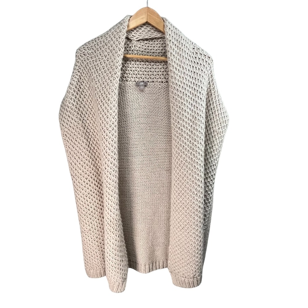 J. Jill Alpaca Blend Chunky‎ Knit Vest Oatmeal Beige Shawl Collar Vest XL